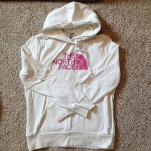North Face - white hoodie SMALL