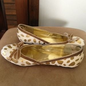 RESERVED W7 gold and white ballet flats