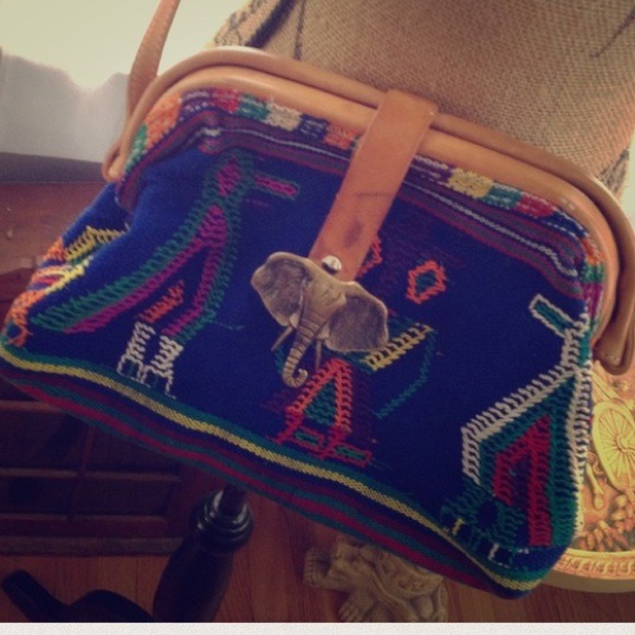 Vintage Tribal Elephant Purse Bag