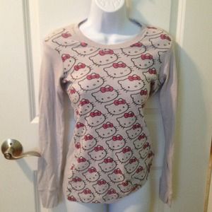 ❌SOLD❌Hello Kitty grey long sleeve t shirt