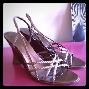 Bandalino bronze braided wedges
