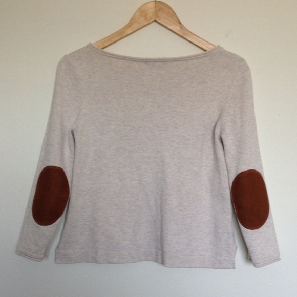 Cropped sweater with elbow patches