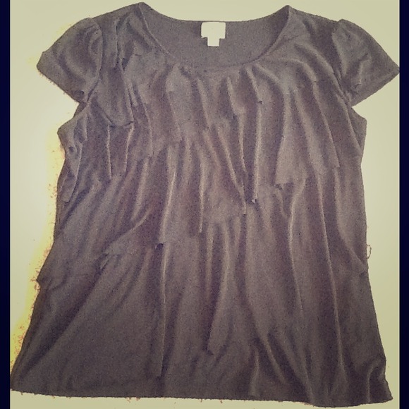 Dressy Ruffled Black Top!