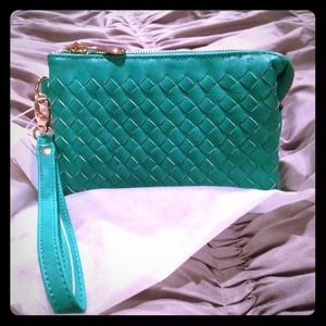 ❌SOLD❌Teal Green Leather Wristlet or Purse