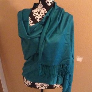 Teal pashmina and oral pashmina BUNDLED