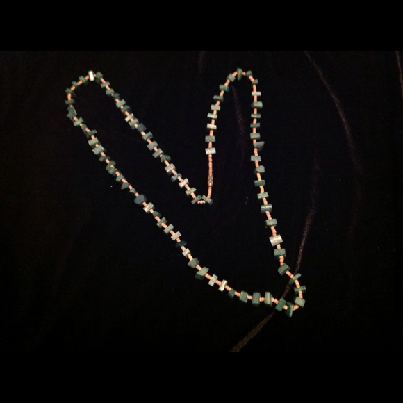 WOODEN  SQUARE BEAD NECKLACE