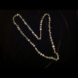 WOODEN  SQUARE BEAD NECKLACE