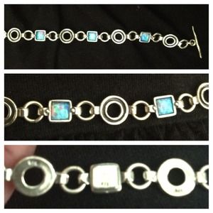 Sterling silver lab opal Bracelet
