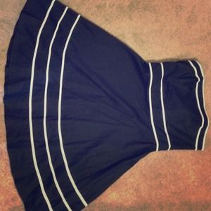 WHBM retro-style black dress with white piping