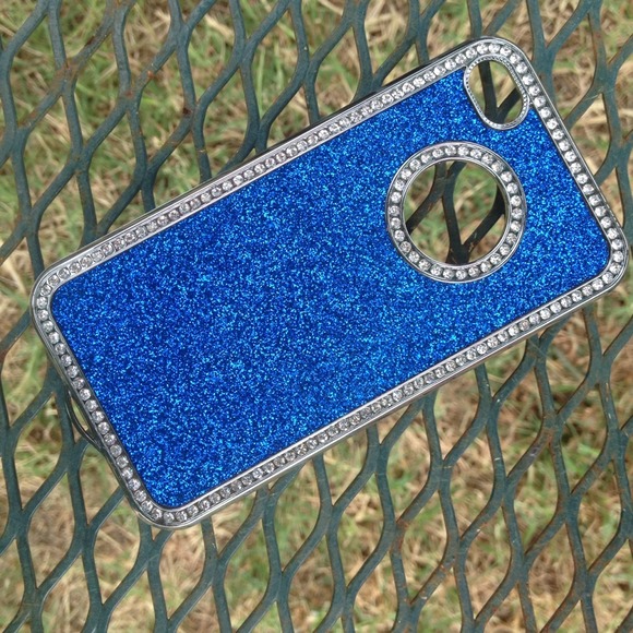 Accessories - SOLD Blingy blue iPhone case.
