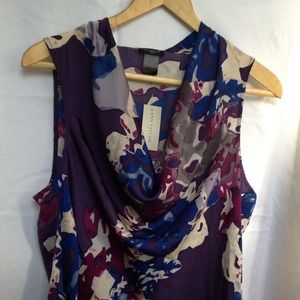 Multicolor dress shirt with droop neckline