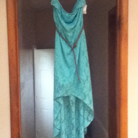 Teal high/low dress
