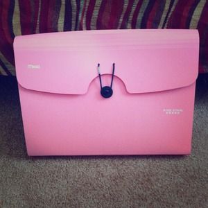 A pink five star file folder