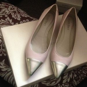 Pastel pink & silver pump wedge 💗