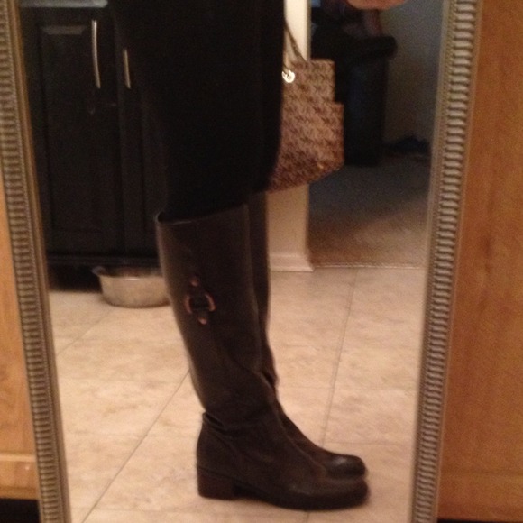 Dark brown riding boots