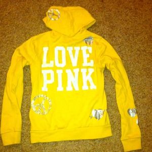 Victoria's Secret PINK yellow bling hoodie