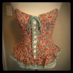 Betsey Johnson bustier lace up  top