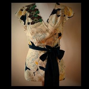 Anthropologie Odille silk best in show blouse