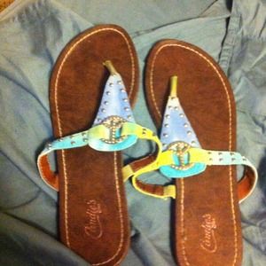 Candie's peace sign flip flops