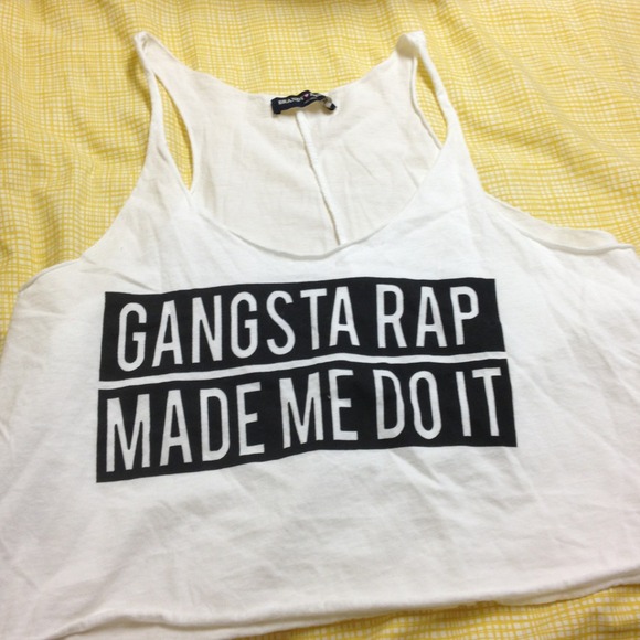 BRANDY MELVILLE gangsta rap cropped tank  NWOT