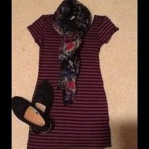 Black and Purple striped mini bodycon dress