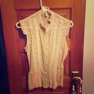 Free People lace button down