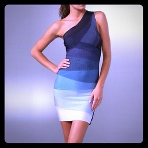 Blue Ombré Bandage Dress