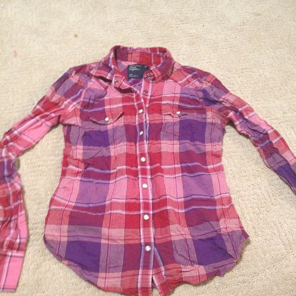 AE plaid button down