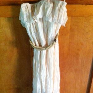 TRADED***NWOT Strapless White Hi-Lo Dress