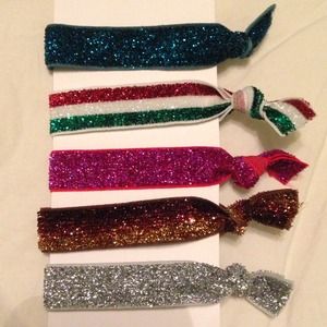 GLITTER Fold Over Elastic Hair Ties