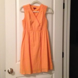 Fresh orange wrap top dress with lace details