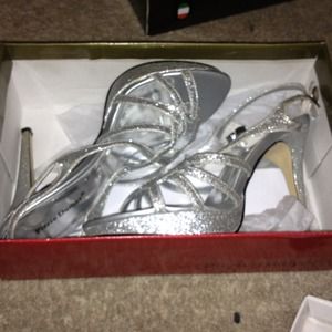 Silver Belinda Heel. Worn Once.