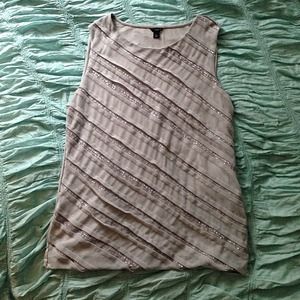 Ann Taylor gray sleeveless sequin top.
