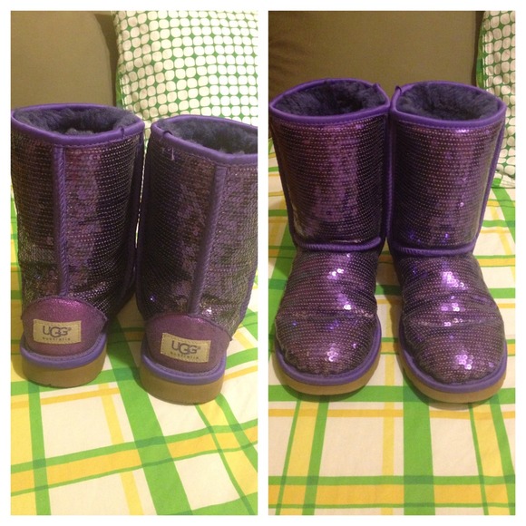 ❌ SOLD ON EBAY ❌✨REDUCED✨ Purple Sequin UGG's❕💜 - Picture 2 of 4