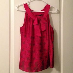 Banana Republic patterned blouse with collar bow