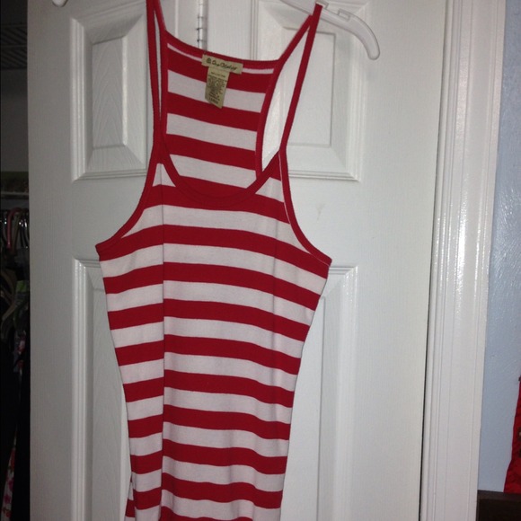 Red and white striped tank top