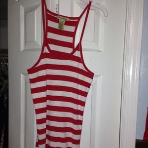 Red and white striped tank top