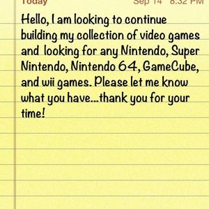 Looking for video games n64, snes, nes, game boy