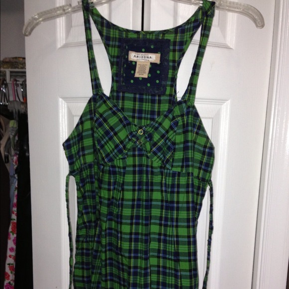 Blue green yellow plaid