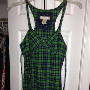 Blue green yellow plaid