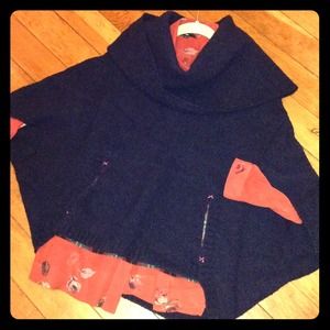 Anthro oversized cowl neck sweater