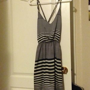 Lovely striped dress with silk like material