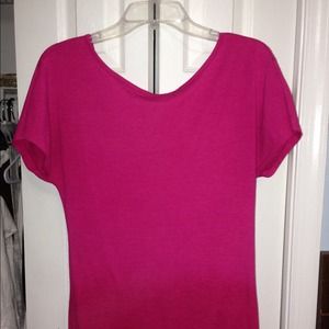 Pink low cut v neck in the back top