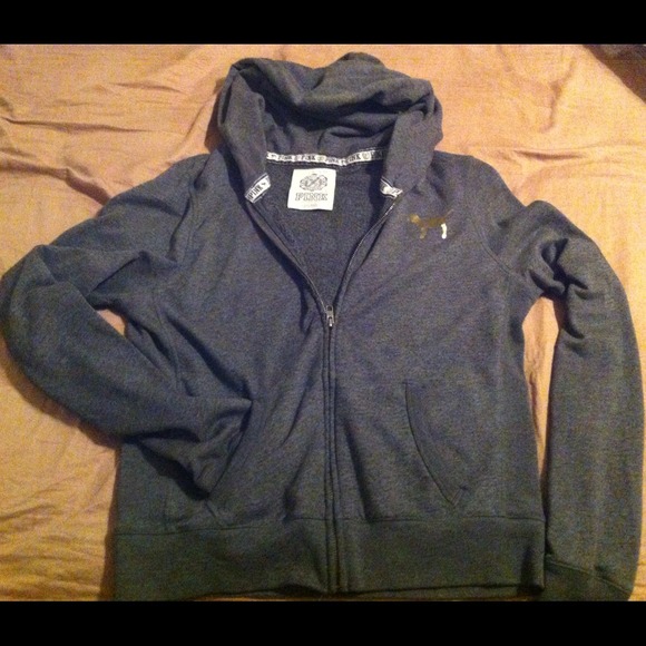 Fall fashion! VS PINK gray zip hoodie