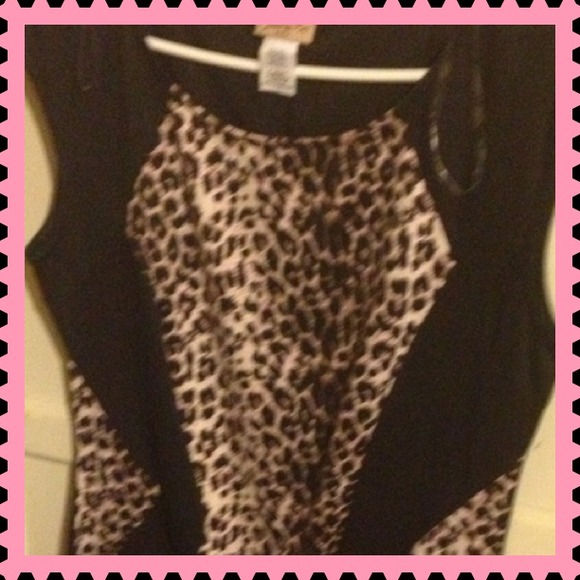 Leopard black dress