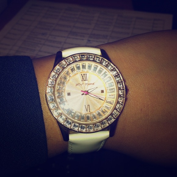 ***SOLD!!***Betsey Johnson gold and ivory leather