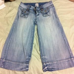 H2j denim flared capris