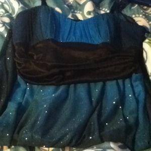 Blue sparkley dress(: