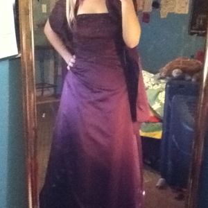 dark purple prom dress