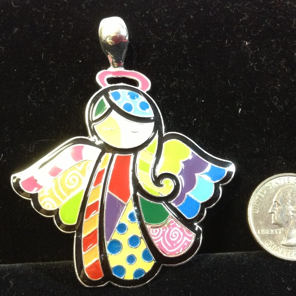 Angel Pendant.  Al colors trim in silver - Picture 5 of 5